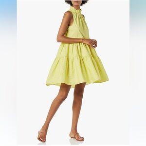 Joie Carlo Dress in Soft Citrus Sleeveless Yellow Ruffle Dress